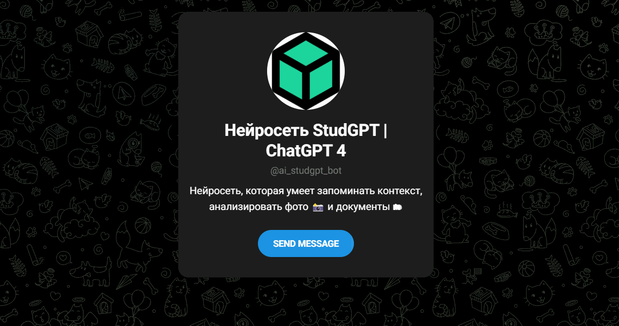 Скриншот сервиса StudGPT