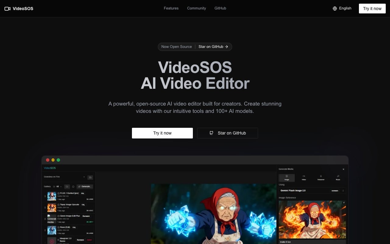 Скриншот сервиса VideoSOS AI